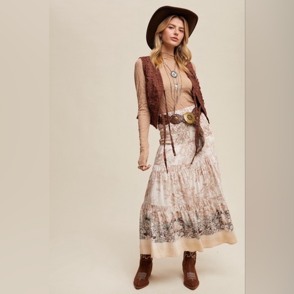Convertible Bohemian Floral Smocked Maxi Skirt & Tube Dress - Listicle